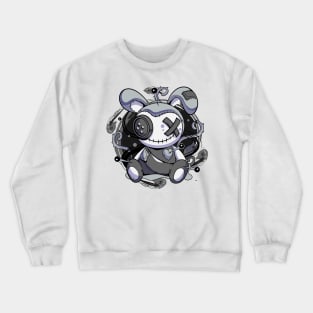 Voodoo Doll Black & White Goth Crewneck Sweatshirt